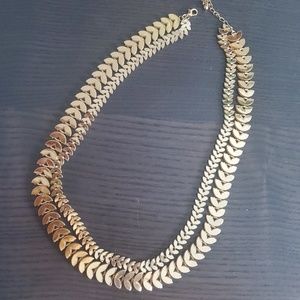 Gold necklace two rows
